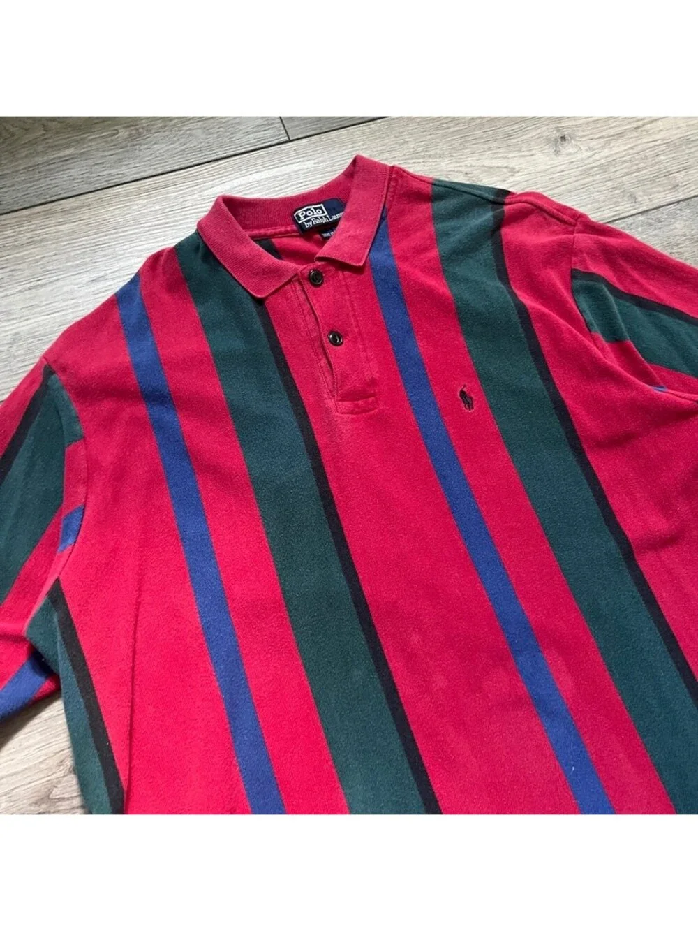 Vintage Polo Ralph Lauren Men's XL Polo Striped Short Sleeve Shirt Color Block